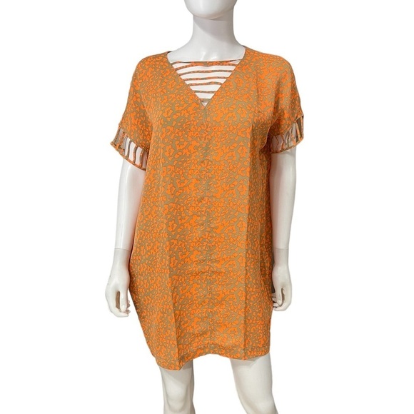 RACHEL ROY Orange Tan Loose Fit Dress Top - Picture 1 of 7